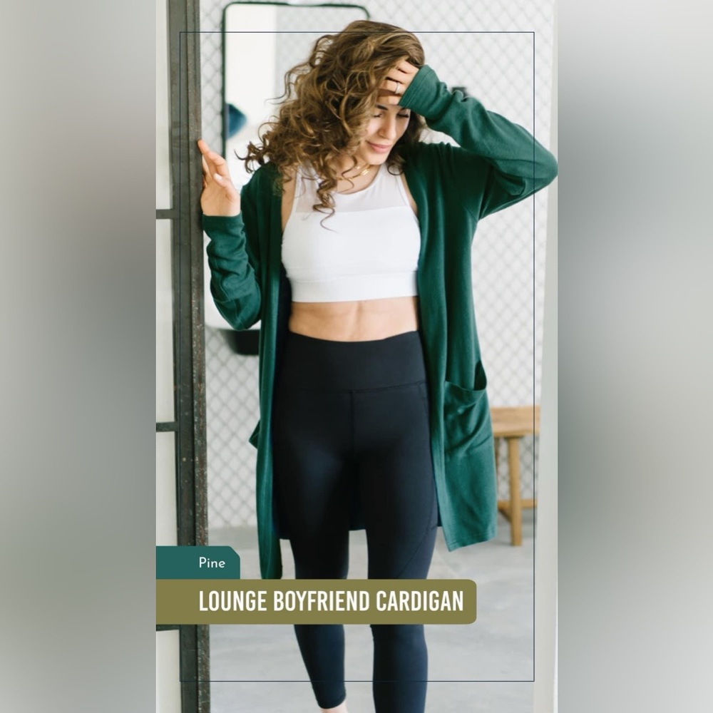 Zyia Pine Lounge Boyfriend Cardigan - Medium